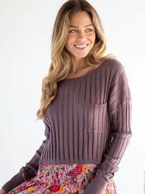 Natural Life Patti Layering Pointelle Ribbed Sweater NWT | size medium